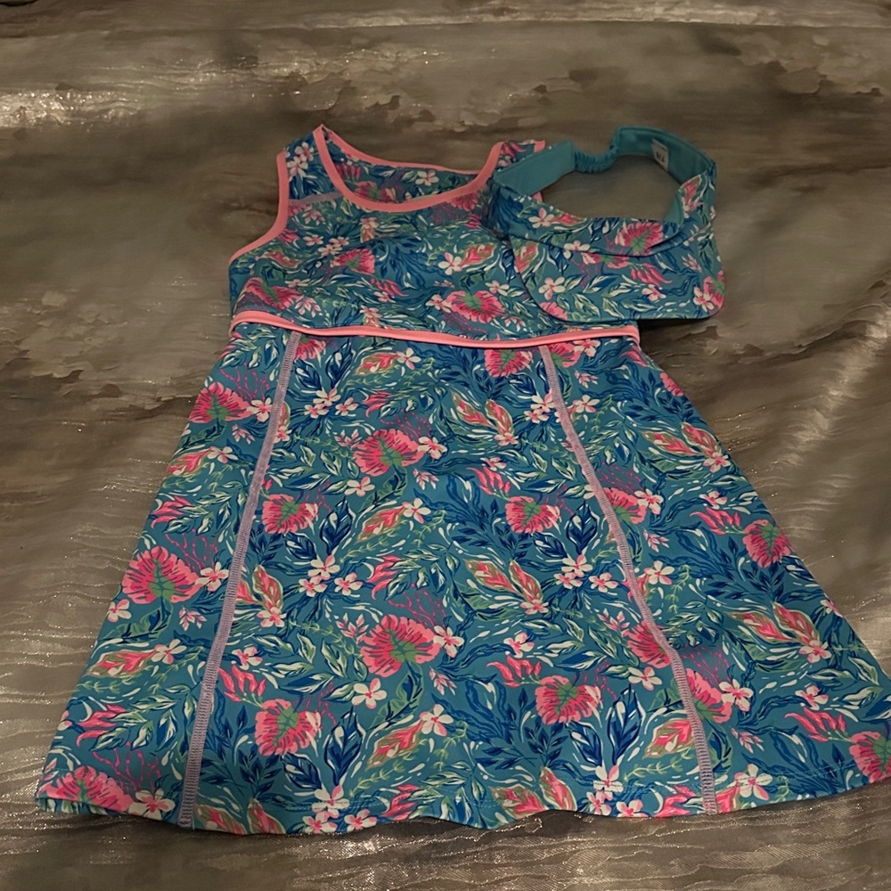 Tommy Bahama Blue and Pink Floral Kids Dress